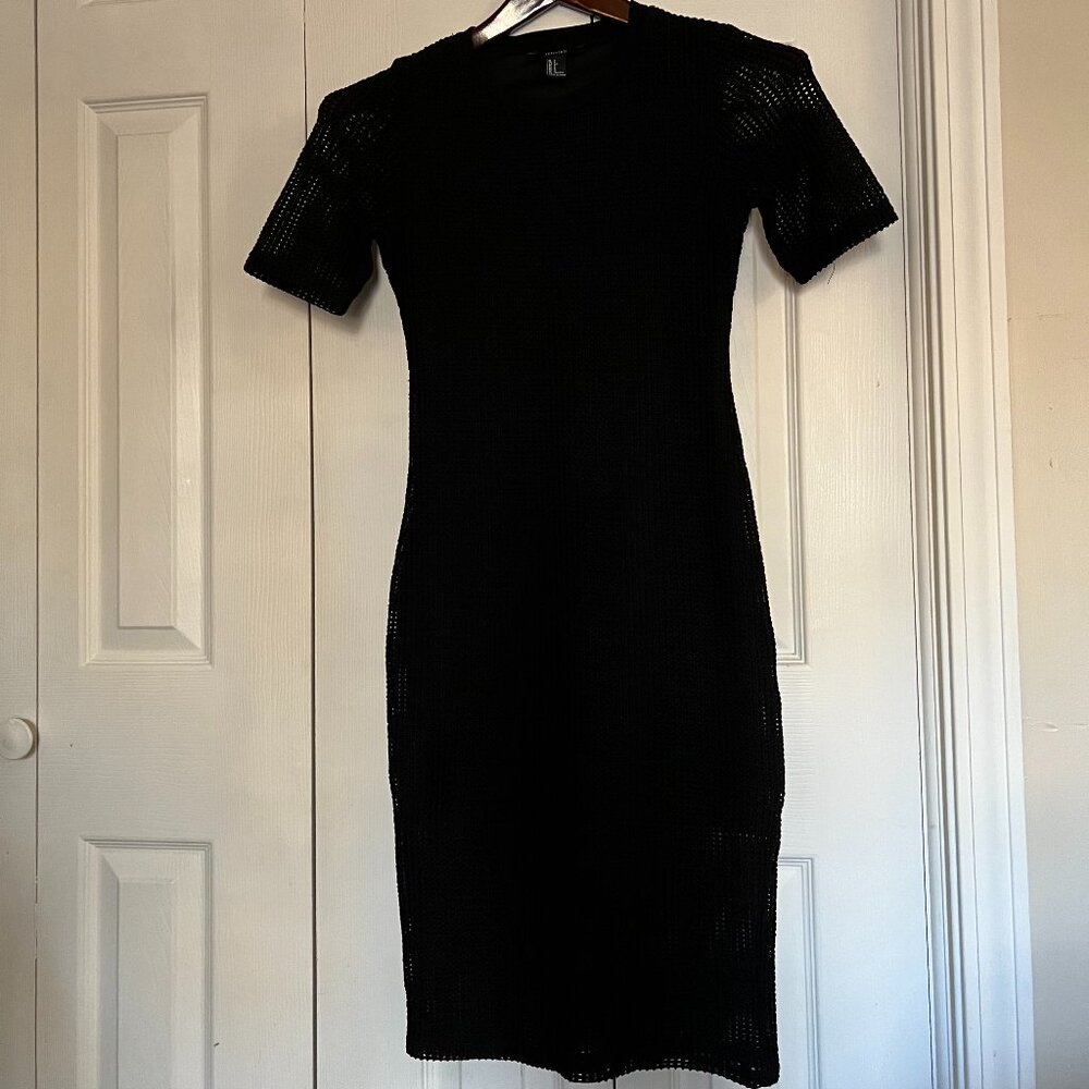 Forever 21 Black Mesh Bodycon Dress Size Small